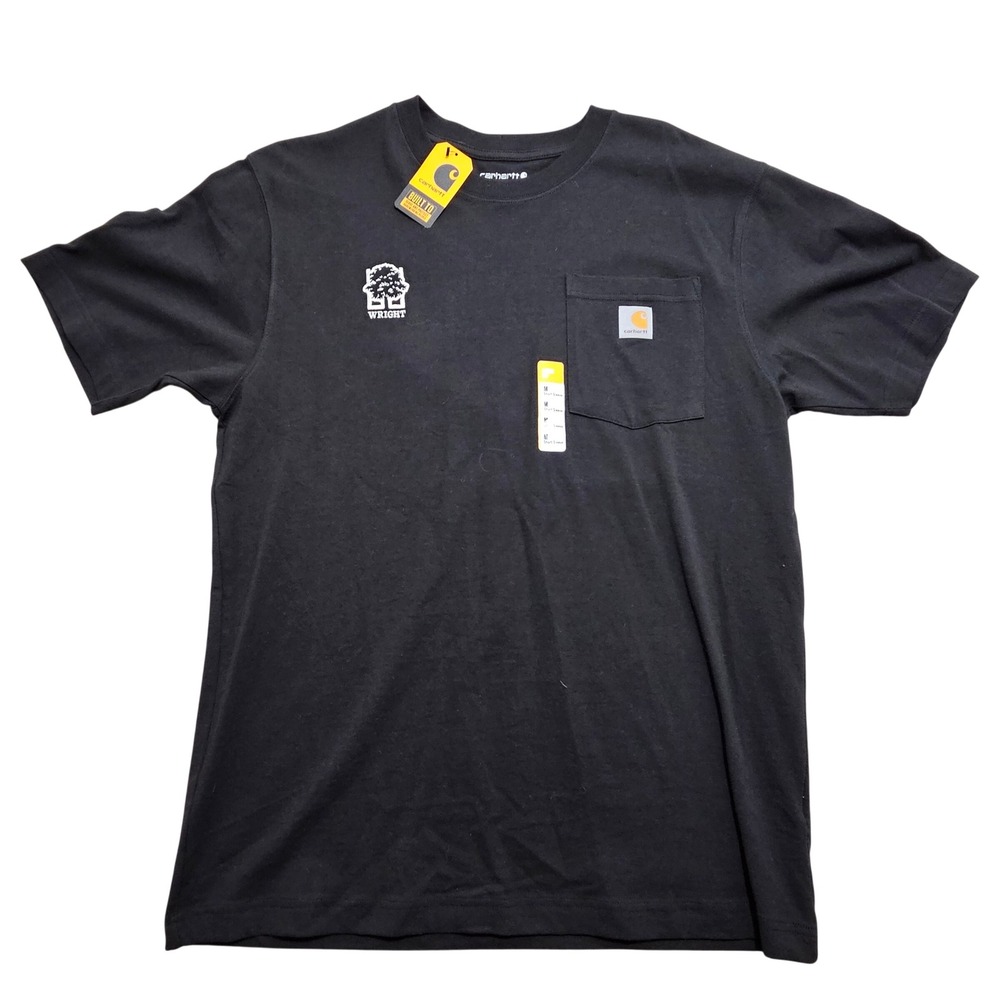 Carhartt K87 Pocket T-Shirt Mens Medium Black Loose Fit Short Sleeve Wright Logo